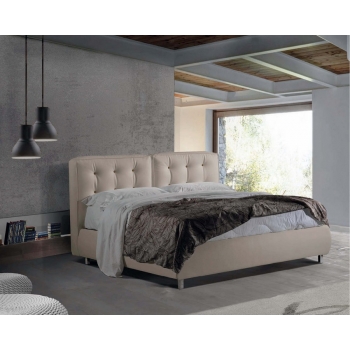 Abate bed of Lettissimi fabric or eco-leather bed frame H.14 or H.28
