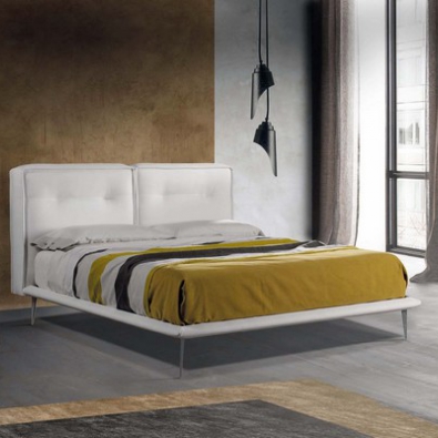Abate bed of Lettissimi fabric or eco-leather bed frame H.14 or H.28