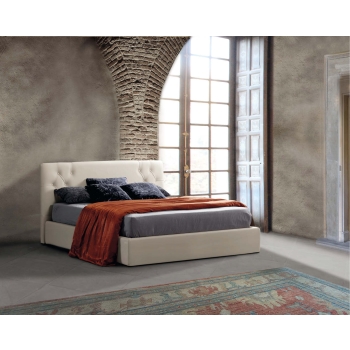 Athena bed by Lettissimi in fabric or eco-leather bed frame