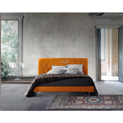 Athena bed of Lettissimi fabric or eco-leather bed frame H.14 or H.28
