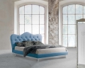Bacio bed by Lettissimi fabric or eco-leather bed frame H.14 or H.28