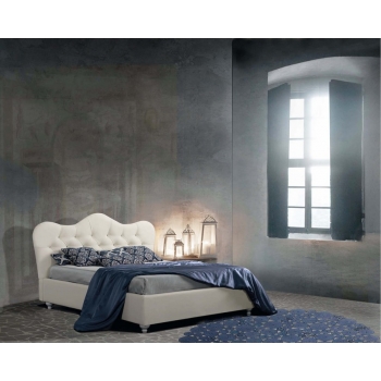 Bacio bed by Lettissimi fabric or eco-leather bed frame H.14 or H.28