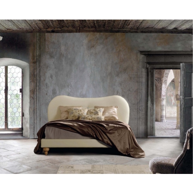 Bernadette bed of Lettissimi fabric or eco-leather bed frame H.14 or H.28