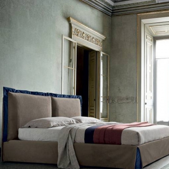 Carter double bed in fabric or eco-leather, completely removable