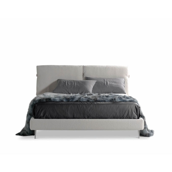 Fiocco bed in eco-leather or fabric