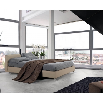 Double bed Minimalist wire of Lettissimi in fabric or eco-leather with bed frame