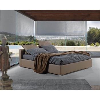 Double bed Minimalist wire of Lettissimi in fabric or eco-leather with bed frame