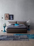 Joy double bed by Tonin Casa in fabric or eco-leather