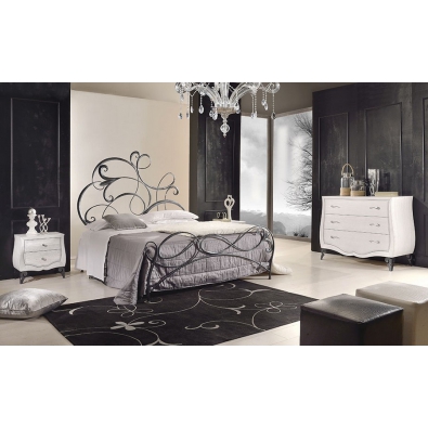 Serena double bed in wrought iron handcrafted