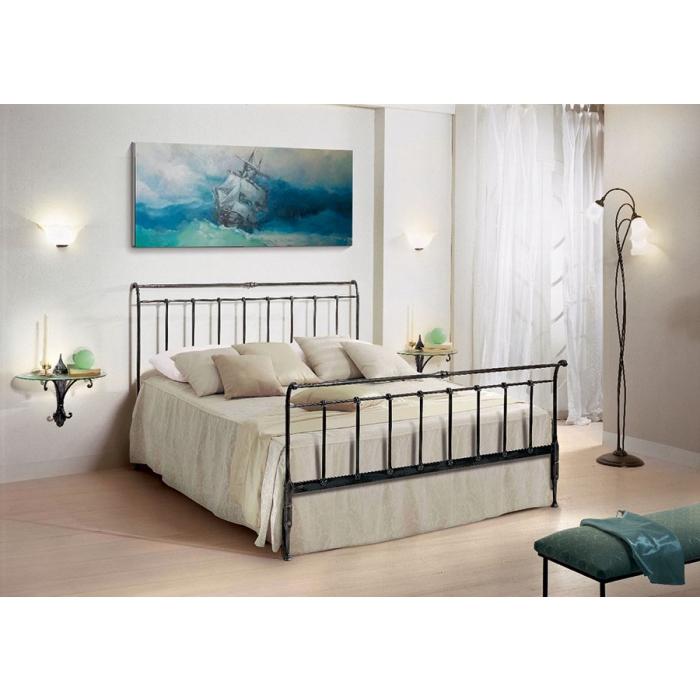Young Double Bed Entirely In Wrought Iron, Modern Iron King Bed Frame