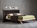 Pegaso double bed by Altacorte with padded and upholstered headboard
