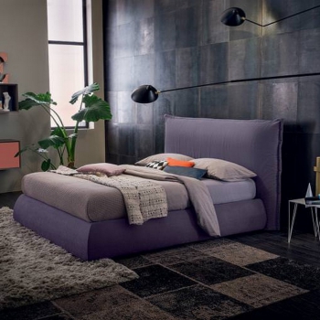 Perry bed a square and a half in fabric or eco-leather, completely removable