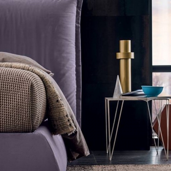 Perry bed a square and a half in fabric or eco-leather, completely removable