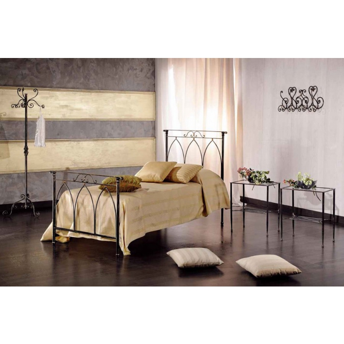 Arco Single Bed Entirely In Wrought Iron, Wrought Iron Single Bed Frame