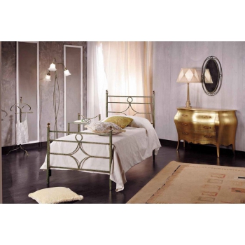Lumen single bed in wrought iron handcrafted
