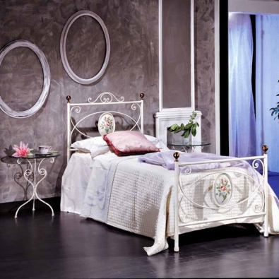 Olimpia single bed in wrought iron handcrafted