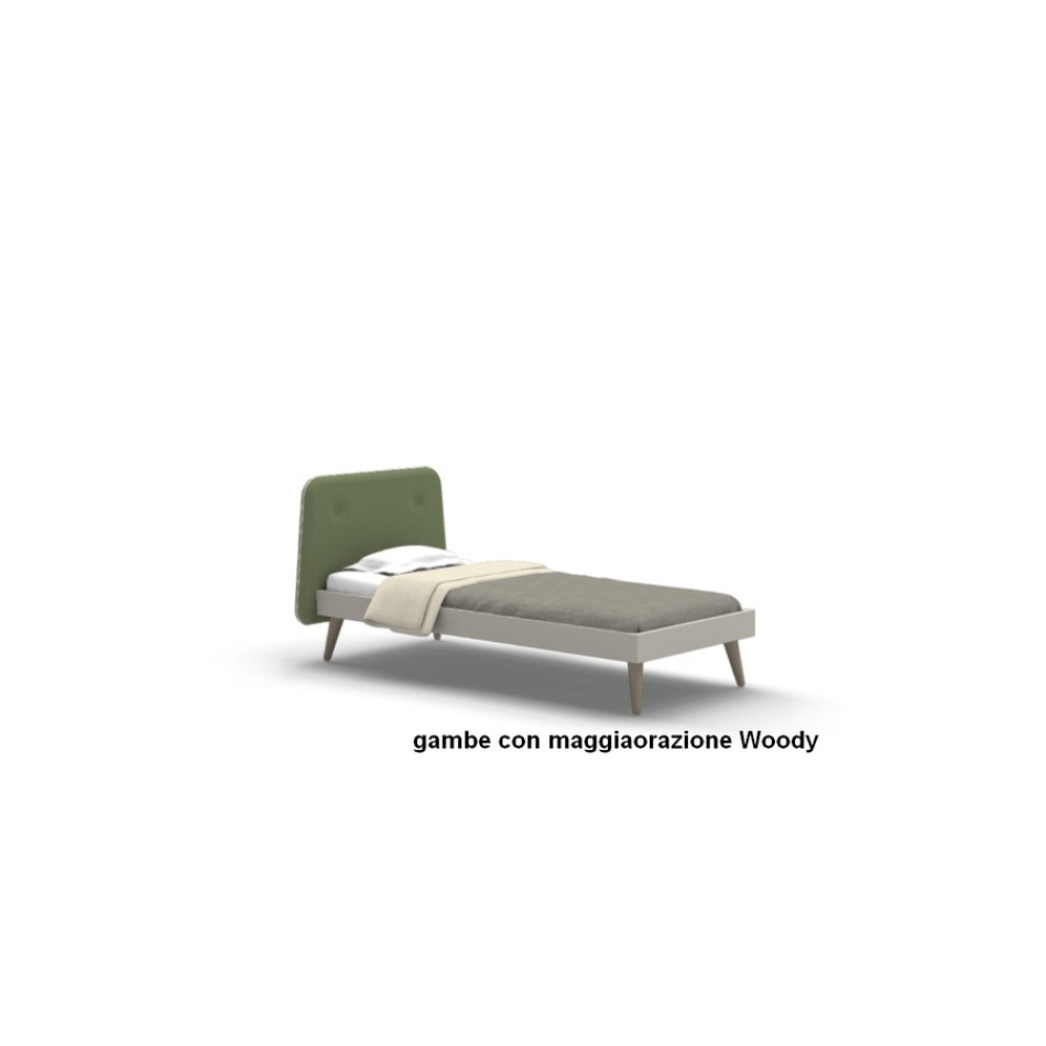 Leo single bed for children with padded headboard