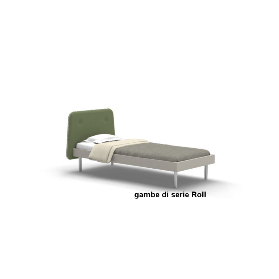 Leo single bed for children with padded headboard