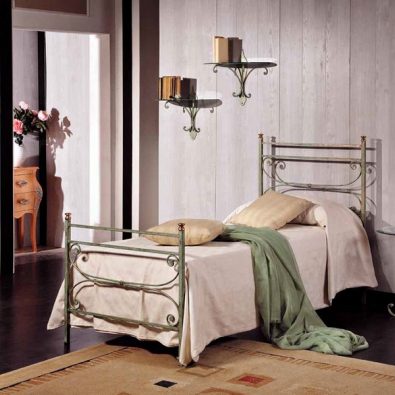 Sole single bed in wrought iron handcrafted