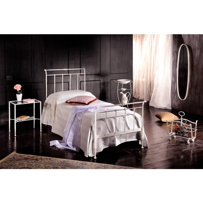 Young single bed in wrought iron handcrafted