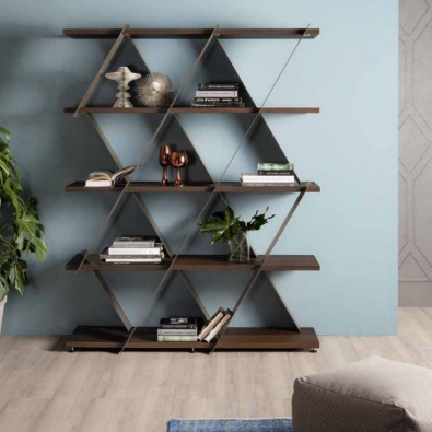 Pangea wall bookcase by Tonin Casa in wood and metal