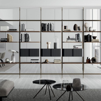 Charlotte Bontempi wall or ceiling bookcase with shelves and containers