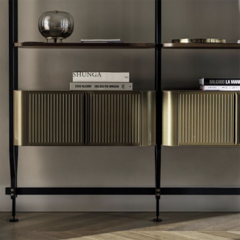 Charlotte Bontempi wall or ceiling bookcase with shelves and containers