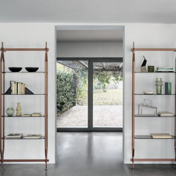 Charlotte Bontempi wall or ceiling bookcase with shelves and containers