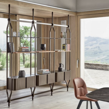 Charlotte Bontempi wall or ceiling bookcase with shelves and containers