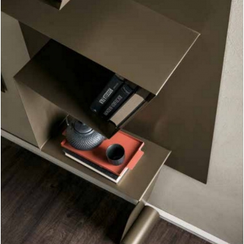 Fixed bookcase Albatros by Tonin Casa in wood and metal