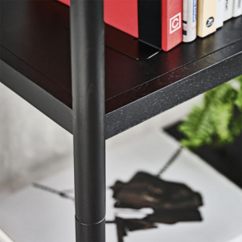 Siena bookcase in wood and metal or glass shelves by Midj