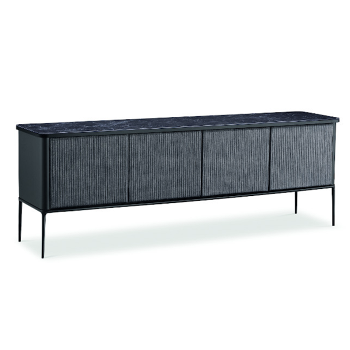 S1 R_TS metal chair covered in fabric or leather by Midj