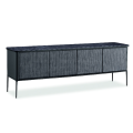 Lea sideboard in metal and wood covered in fabric or leather by Midj