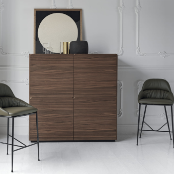 Pica sideboard by Bontempi in wood and glass shelves