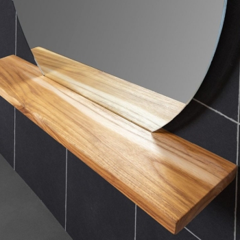 Riflesso shelf with mirror CP601S by Cipì in teak