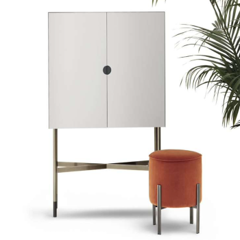 Madison bar cabinet by Bontempi in wood and glass shelves