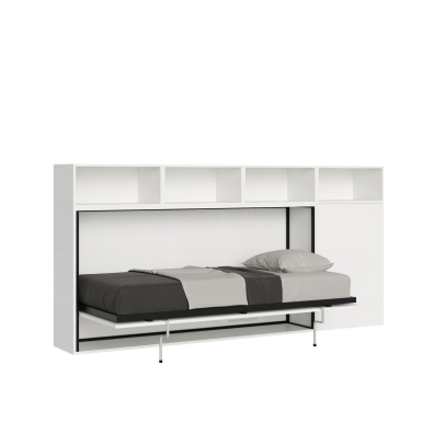 Mod.KANDO single white ash with furniture - Kando single bed White Ash composition A