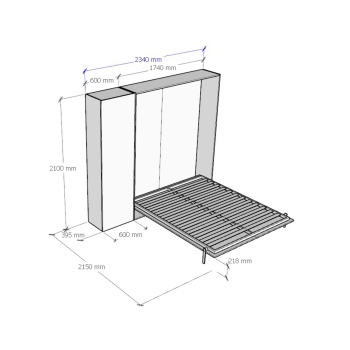 Mod.Kentaro Matrimoniale - 160 vertical foldaway double bed Kentaro Cashmere