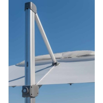 Zeus fabric umbrella from the Parasol line by Talenti for gardens, available in two sizes.