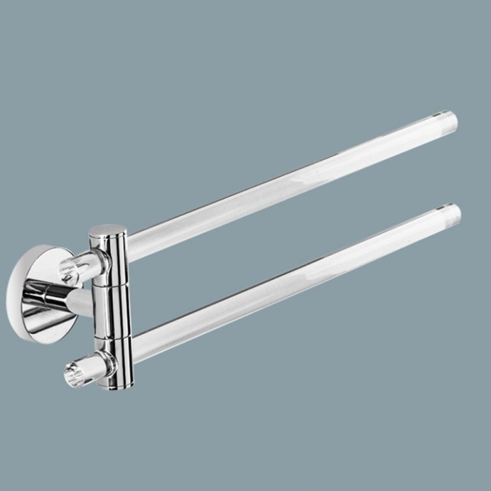 Ghost Arms CP914JZ double jointed towel rail by Cipì in plexiglass and chromed metal