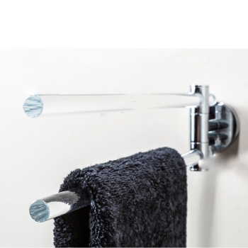Ghost Arms CP914JZ double jointed towel rail by Cipì in plexiglass and chromed metal