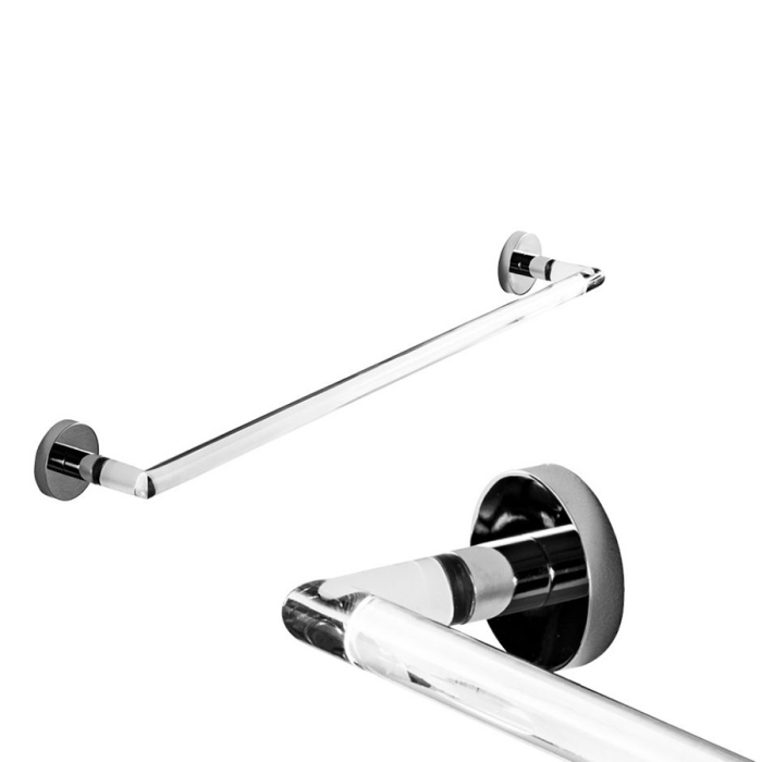 Ghost CP914JF towel holder by Cipì in plexiglass and chromed metal