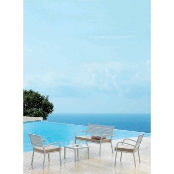 Outdoor Vermobil Alice bench with iron armrests