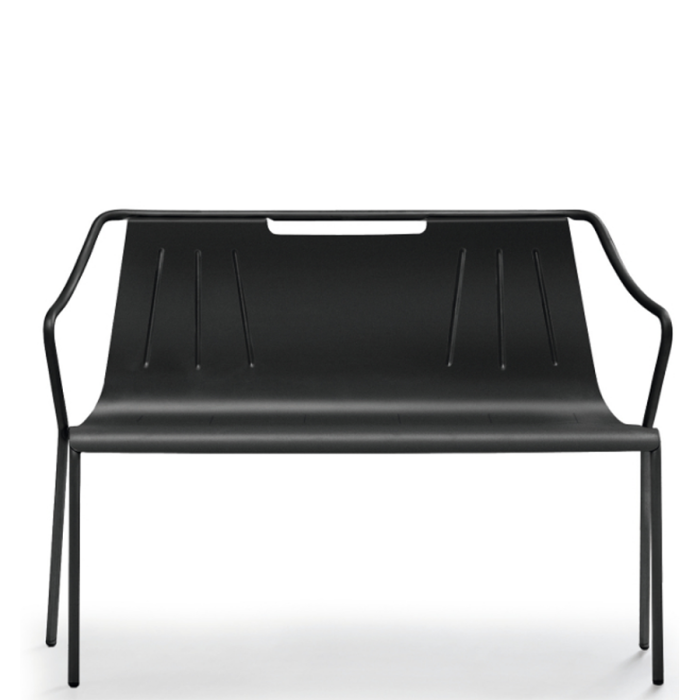 Ola BN M metal bench, stackable inside and outside, by Midj 