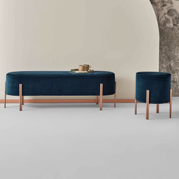 Bontempi Puffoso bench in padded and upholstered steel