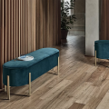 Puffoso Bontempi bench in padded and covered steel