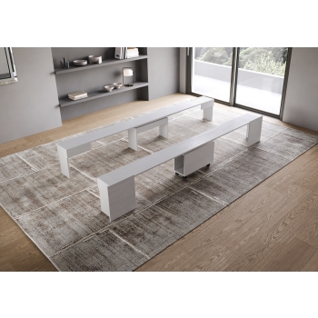 Evolve Lower and Upper Benches - Extendable lower and upper benches 26x72/300 cm Evolve white ash internal extensions
