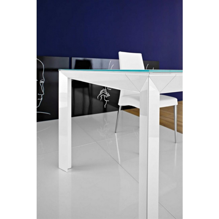 Table 140 extendable Diamond Point House tempered glass or laminated glass