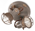 2-light ceiling lamp with cage Retrò Loft C1678/1 by Ferroluce