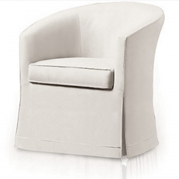 Circle armchair in refined or elegant fabric or eco-leather